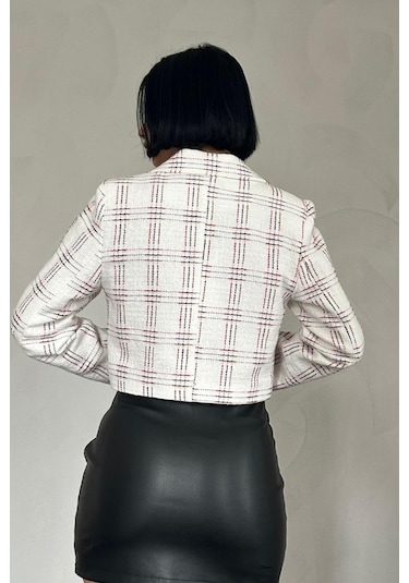 Desenli Crop Ceket Desenli