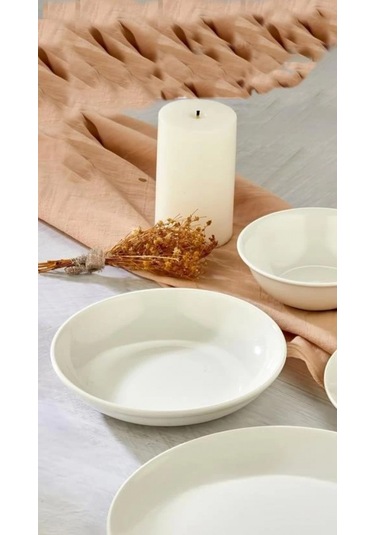 Cooker Porselen Yemek Tabağı 20 Cm 6'lı Beyaz