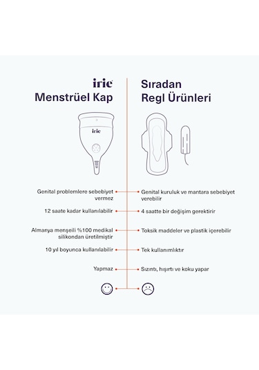 Irie Adet Kabı Regl Kabı Menstrüel Kap Menstrual Cup [[Regular Transparan]]