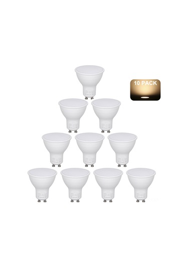 Qingmipy 10'lu Paket Gu10 Led Ampul - 6w Enerji Tasarruflu, 550lm Parlaklık, 3000k Sıcak Beyaz Işık