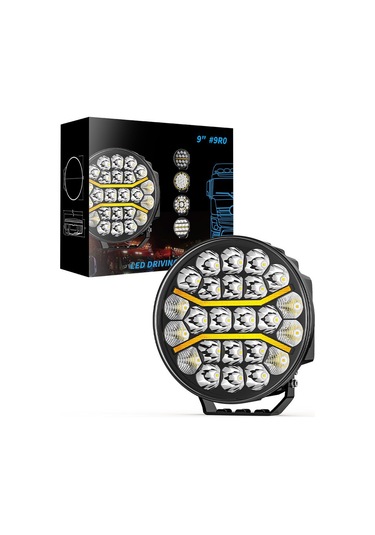 Kamyon 9 İnç Sis Farı Tepe Ve Tampon Lambası 100 W Projektör Lamba Gündüz Led Drl Sarı Ve Beyaz