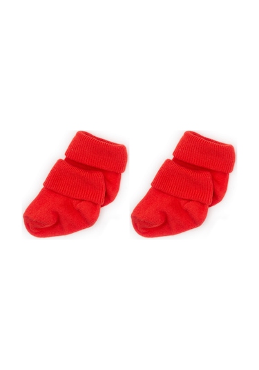 Novibaby 2'li Bambu Bebek Çorap I Rudy I 0 6 Ay I Kırmızı Yenidoğan Bebek Çorabı Çok Renkli