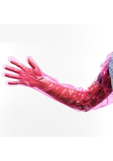 Suntek 50 Adet Uzun Kol Uzunluğu Tek Kullanımlık Kırmızı