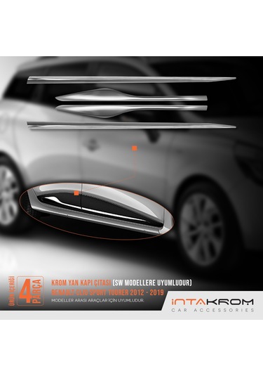 Renault Clio 4 Sport Tourer Krom Yan Kapı Çıtası 2012-2021
