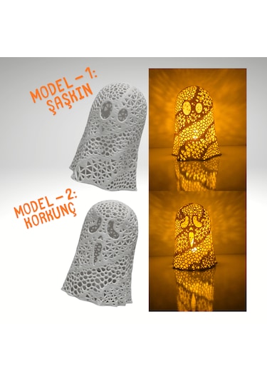 Hayalet Lamba - Tea Light (1 Adet) Beyaz