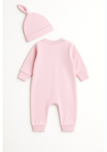 Mevsimlik %100 Pamuk Bereli Bebek Tulum Takım - Yeni Sezon Unisex Pembe