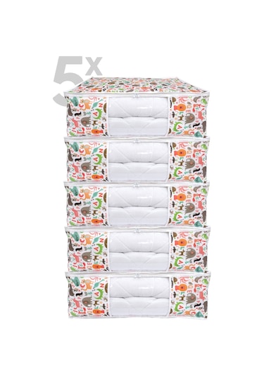 Vedsey 5' Li 50x70x25 Set Hayvan Desenli Baza Altı Organizer Hurç Çok Renkli