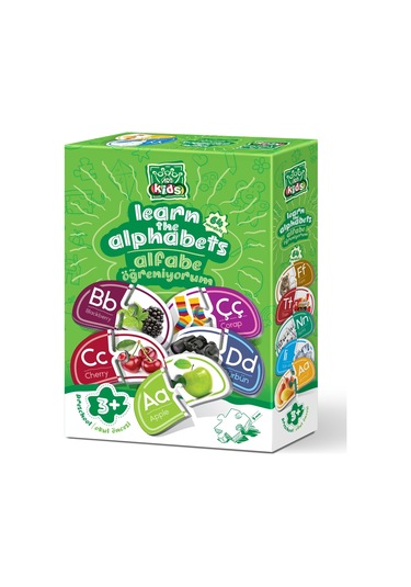 Eğitici Resimli Kartlar Ile Alfabe Öğreniyorum Puzzle Seti 128 Pa