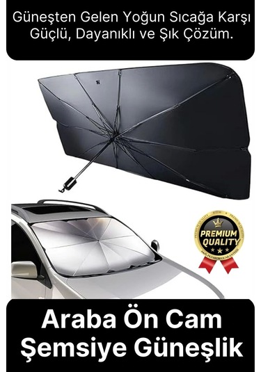 Özel Üretim Dayanıklı Titanyum Gümüş Kaplama Uv Geçirmez Tüm Araçlar Araba Ön Cam Şemsiye Güneşlik