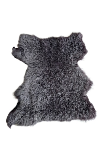 Gerçek Uzun Tüylü Koyun Postu Mürdüm 60 X 40 Cm