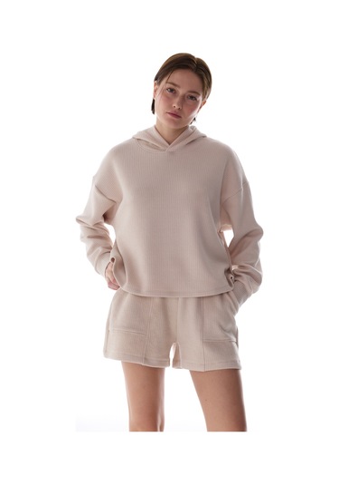 Penti Pastel Bej Rib Hoodie