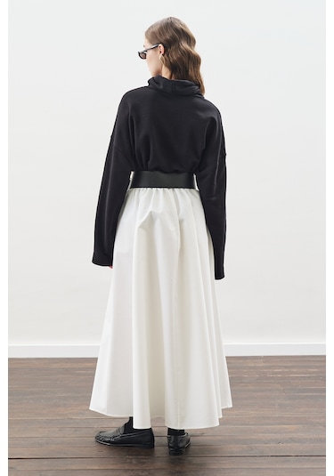 Yüksek Yakalı Oversıze Sweatshırt Siyah Siyah