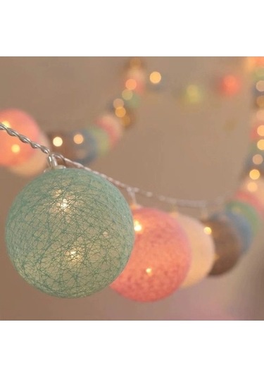 Besthome1 10 Işık Pembe Led Topu Zincir, 1.5m 3cm Pamuk, Odalar Dekorasyonu, Noel Doğum Festivalleri İçin Pembe