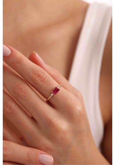 Pembe Baget Taşlı Minimal Terra Yüzük Gianfranco