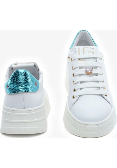 Kadın Beyaz Mavi Hakiki Deri Sneaker Ayakkabı 5y2sa59273 Beyaz Mavı