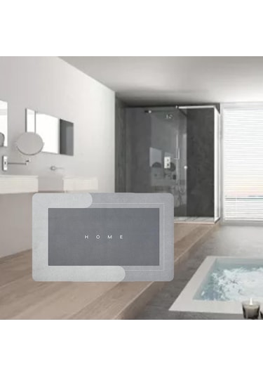 Suntek Kapı Paspası Giriş Çabuk Kuruyan Halı Zemin Gri 40x60cm Rec