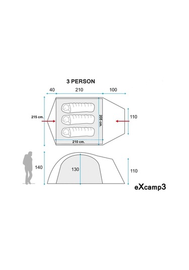 Sportlife Excamp 3 Pro Çadır - 4 Mevsim Gri