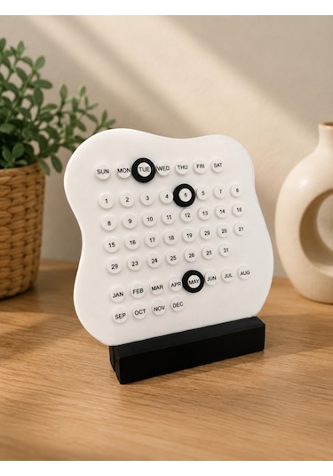 Süresiz Masa Takvimi Minimal Dekoratif Masaüstü Takvim - Perpetual Calendar