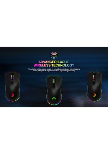 North Game Over Kablosuz Şarjlı RGB Optik Oyuncu Mouse
