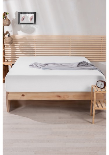 Nordqueen %100 Pamuk Tek Kişilik 100 200 Lastikli Çarşaf V1 Beyaz