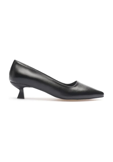 Trendella Siyah Kadın Günlük Kısa Topuklu Stiletto Ayakkabı Tr20ms03a