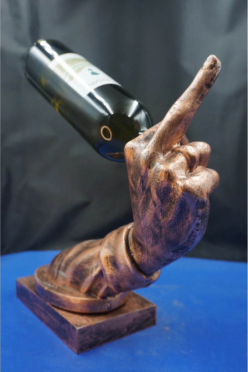 Özel Tasarım Şaraplık Yağdanlık Nh. Biblo Heykel Ev Dekorasyon Hediyelik Aksesuar 27 Cm Bronz