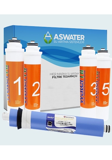 Waterfil İçin Tak Çevir 5li Filtre Takımı 80GPD  LGMembran