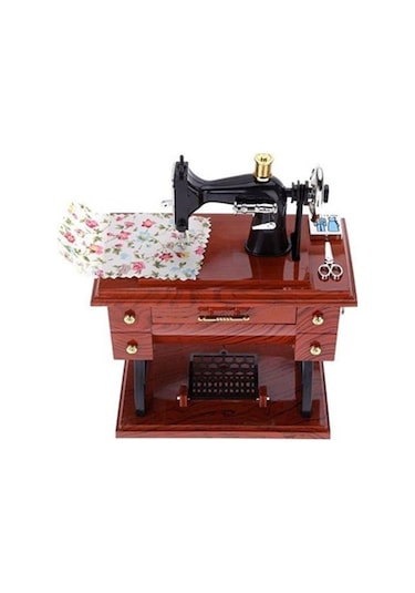 Kişiye Özel Nostaljik Tasarımlı Dikiş Makinesi Müzik Kutusu