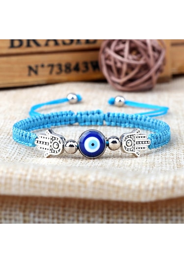 Liangmei Fatima'nın Eli Kolye Bilezik Türk Mavi Nazar Şanslı Bordo