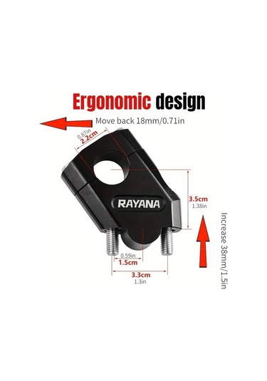 Dream011 Blue Rayana 1 Çift Alüminyum Alaşım Motosiklet Gidon Yükseltici 22mm Cnc