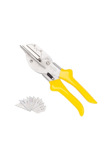 Symbee Pirong Çelik Açı Kesici 45-135 Ayarı, Çift Bıçaklı, Pvc/plastik/çarpet Kenarları İçin Hassas Kesim, Güvenlik Kilitli, Jx-1802s Gümüş