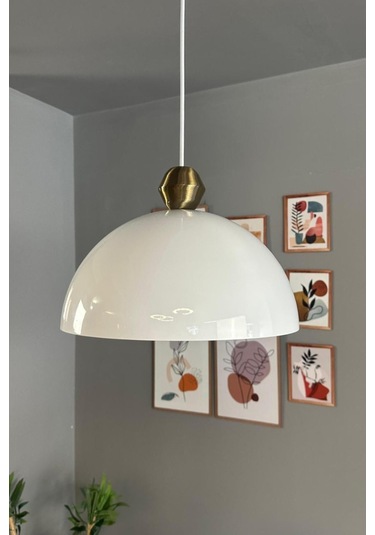 Yimpi Avize Tekli Eskitme Boncuk Başlık Sarkıt Salon Kuaför Cafe Dekoratif Aydınlatma Pastane Beyaz