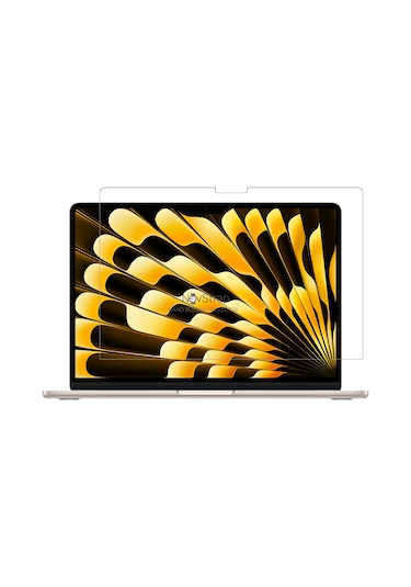 Novstrap  Macbook Air M3 Çip 13.6 İnç A3113 İle Uyumlu Parlak Kılıf + Siyah Klavye Kılıfı +film Karışık Çok Renkli