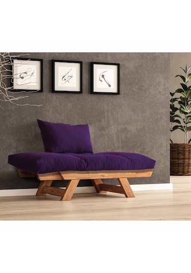 Woodesk Adalar Masif Tik-mor Renk Berjer Cpt8157-140 Mor