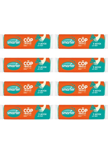 Smarter 8'li Büyük Boy Çöp Torbası 65 x 80 CM