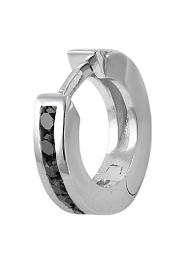 Sirius Pırlanta Siyah Pırlanta Taşlı Halka Erkek Küpesi  0801E0070