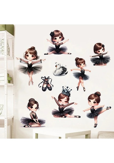 Agamix Kız Prensesler İçin Alışılmadık Sticker Çıkartmaları 310653542 Siyah