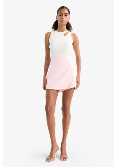 Defacto Yüksek Bel Şort Etek F8310ax25aupn648 Pembe