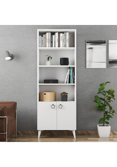 Ferniso Mobilya 2 Kapaklı Kitaplık Beyaz