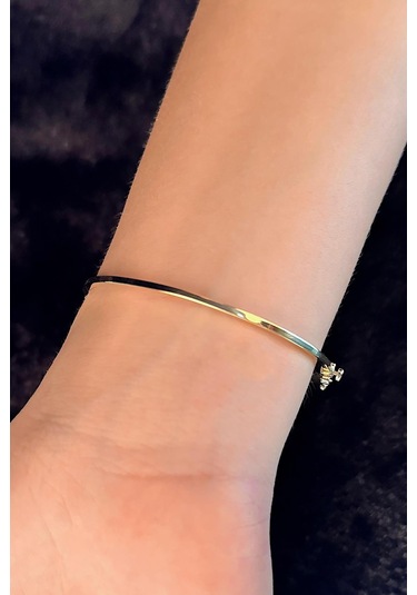 14 Ayar Altın Tasarım Kelepçe 001