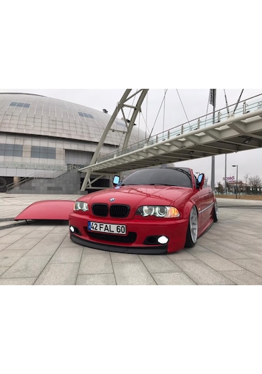 Bmw E46 Ön Ek - Bmw E46 Ön Lip Plastik Parlak Siyah