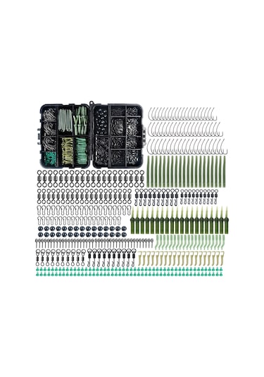 Jeehugo 420 Parça Avrupa Stili Sahte Balık Yemekli Balıkçılık Aleti Seti: İğneler, Dairesel Döndürücüler, Engelleme Boncukları Ve Taşınabilir Kutusu İle Amatör Ve Profesyonel Balıkçılara