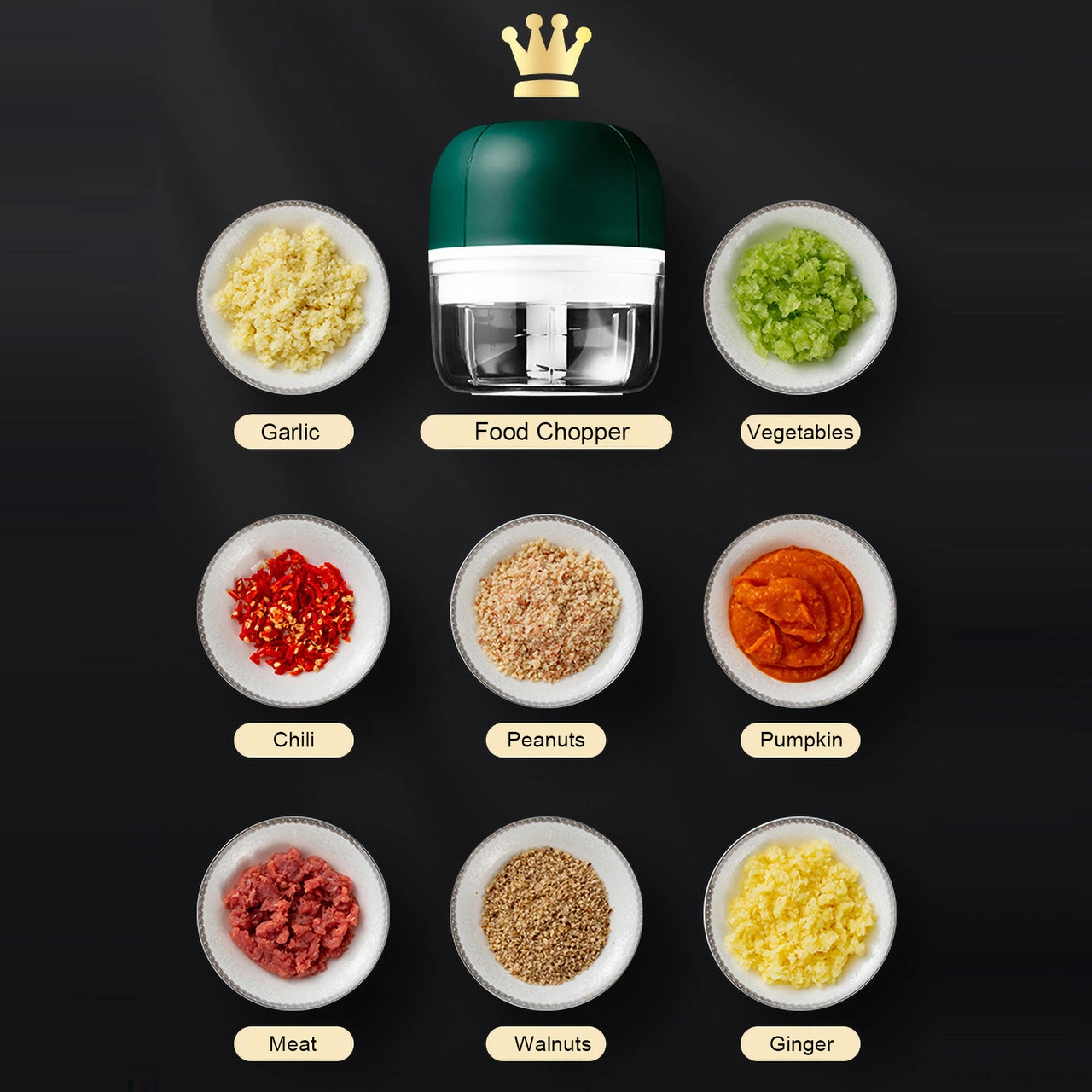 Youmex Büyük Boy Yeşil Usb Şarjlı Taşınabilir Elektrikli Çinko, Sebze, Et Ve Sarımsak Döneri - Paslanmaz Çelik Bıçaklı Yeşil