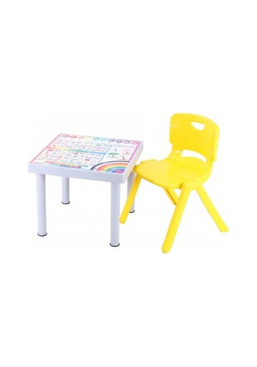 Sağlam Plastik Mandella Rubi İngilizce  Desenli Çocuk Masası 1 Ad