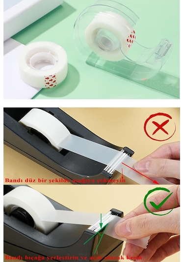 Görünmez Bant 19x33 Metre 3 Adet Şeffaf Görünmez Bant Aydınger Yazılabilir Mat Bant Büro Bandı Selefon Bant 3 Adet