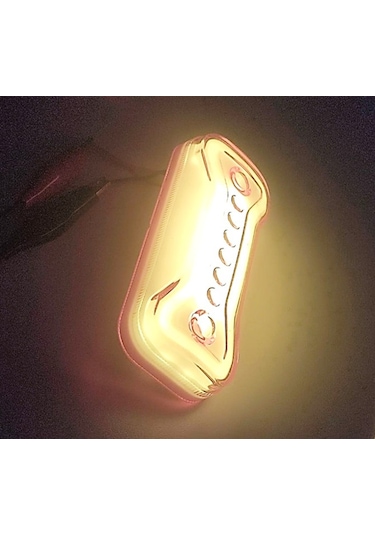 2 Adet Neon Ledli Mercekli Yan Dorse Lambası 12-24 Volt Turuncu