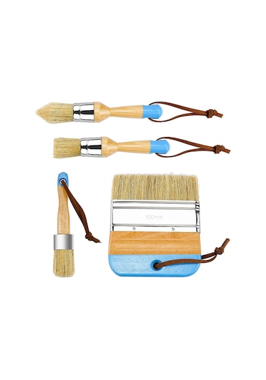 Youtek Masaüstü Mobilya Boyama Ve Mürekkebi Uygulama Fırçası Seti - Mavi, 1 İnç, Domuz Tüyü, Kaliteli, Dürtüye Dayanıklı, Hassas Uygulama