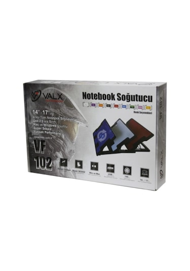 Valx VF-102 Ledli Tek Fanlı 14" - 15.6" Notebook Soğutucu