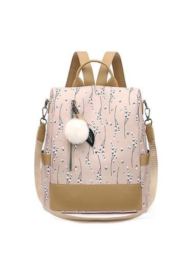 Ganzhoushop Yumağı Yeni Sırt Sırt Seyahat Saç Rahat Purple Öğrenci Moda Kitap Kapasiteli Kadınlar İçin Çiçekli Çantası Çantası Çantası Çantaları Büyük Baskı Ou Mor