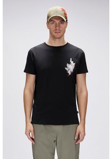 Gerald Siyah Erkek Baskılı Tişört Siyah